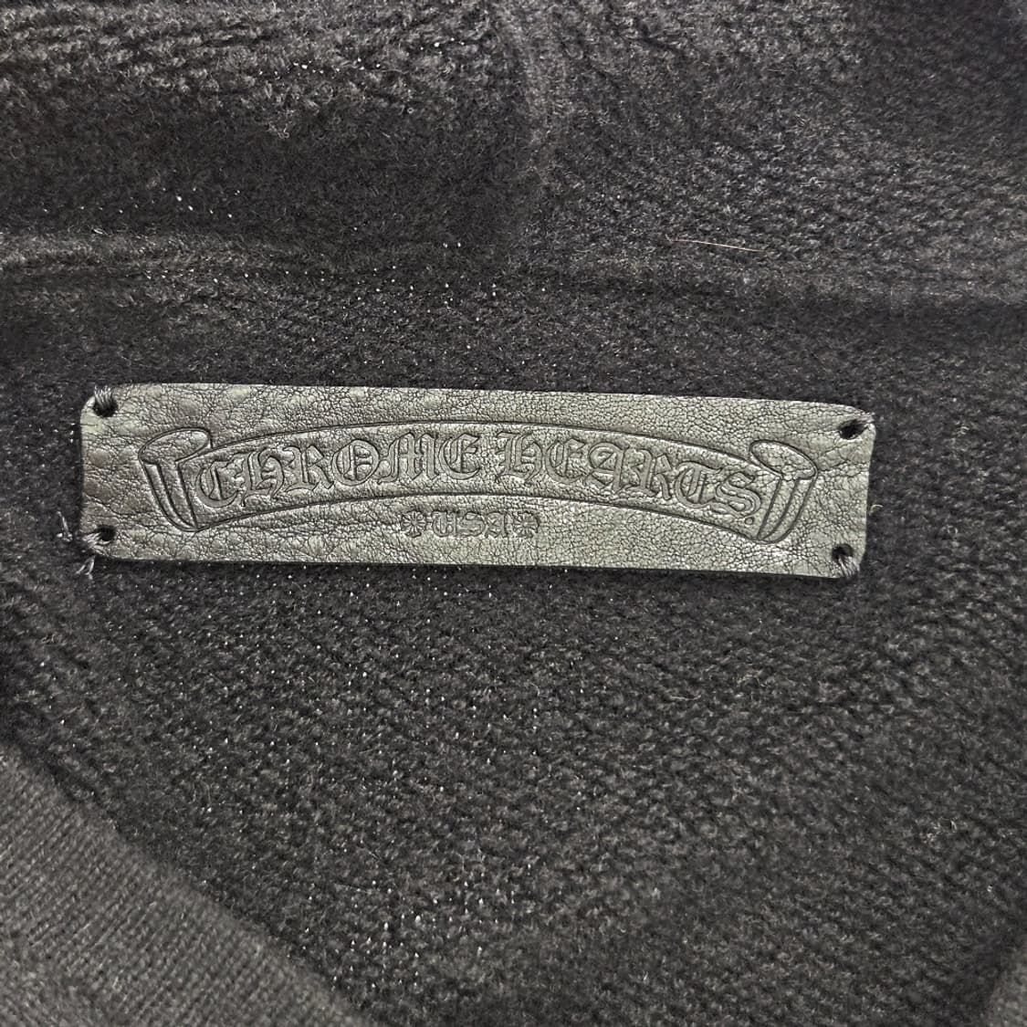 [XL] 크롬하츠 레터링 자수 캐시미어 후드집업 블랙 AB1213C163 상품이미지8