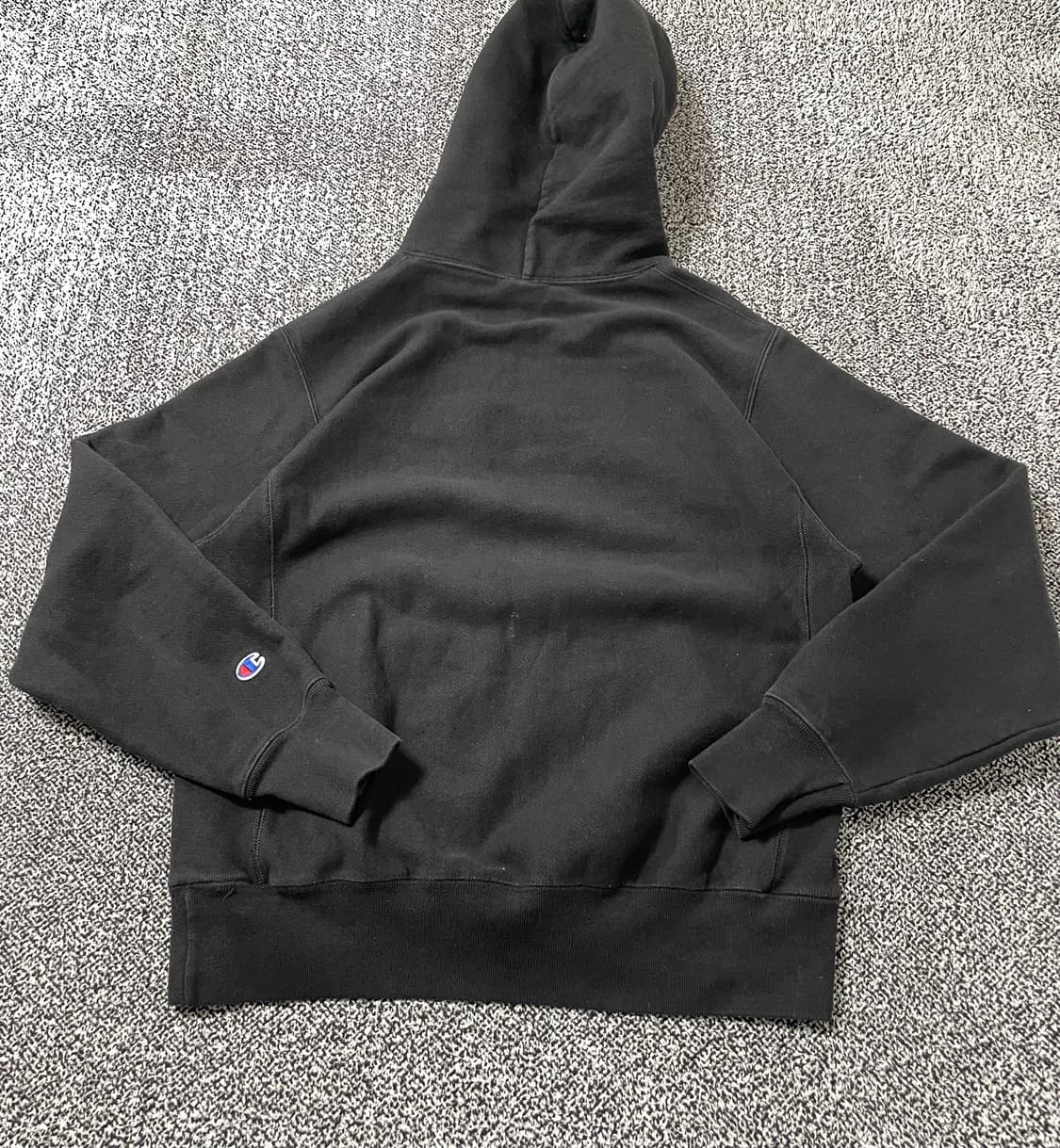 빈티지9. 챔피온 리버스위브 아플리케 빅로고 후드티셔츠 블랙 스웻셔츠 상품이미지5