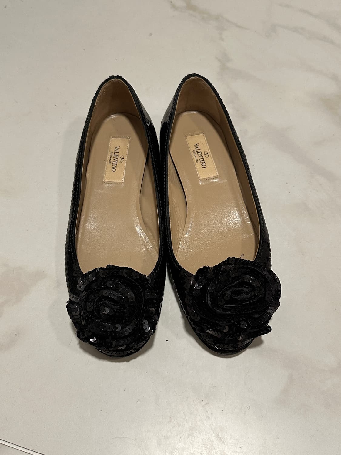 valentino 스팽글 꽃 플랫슈즈 상품이미지1