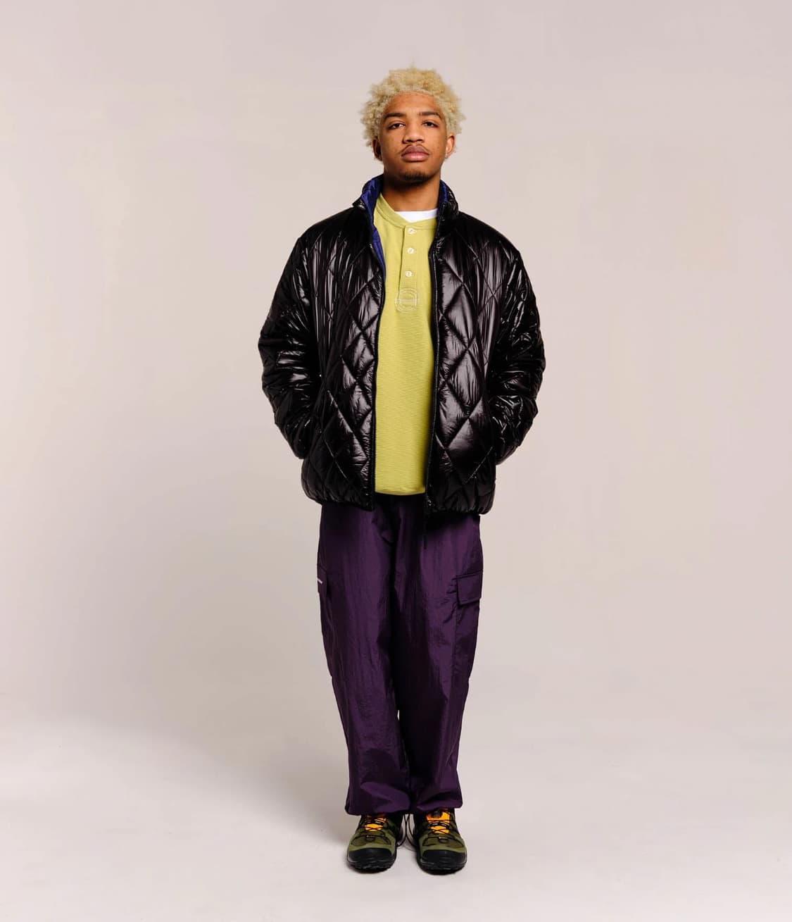 팝트레이딩컴퍼니 퀄티드 리버시블 자켓 블랙 S 상품이미지5