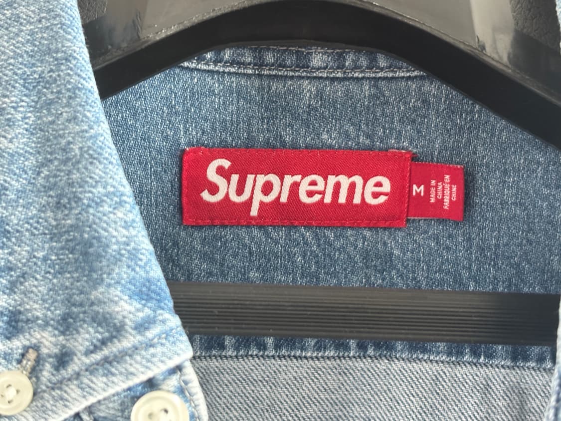 25ss 슈프림 워시드 인디고 셔츠 M 사이즈 상품이미지4