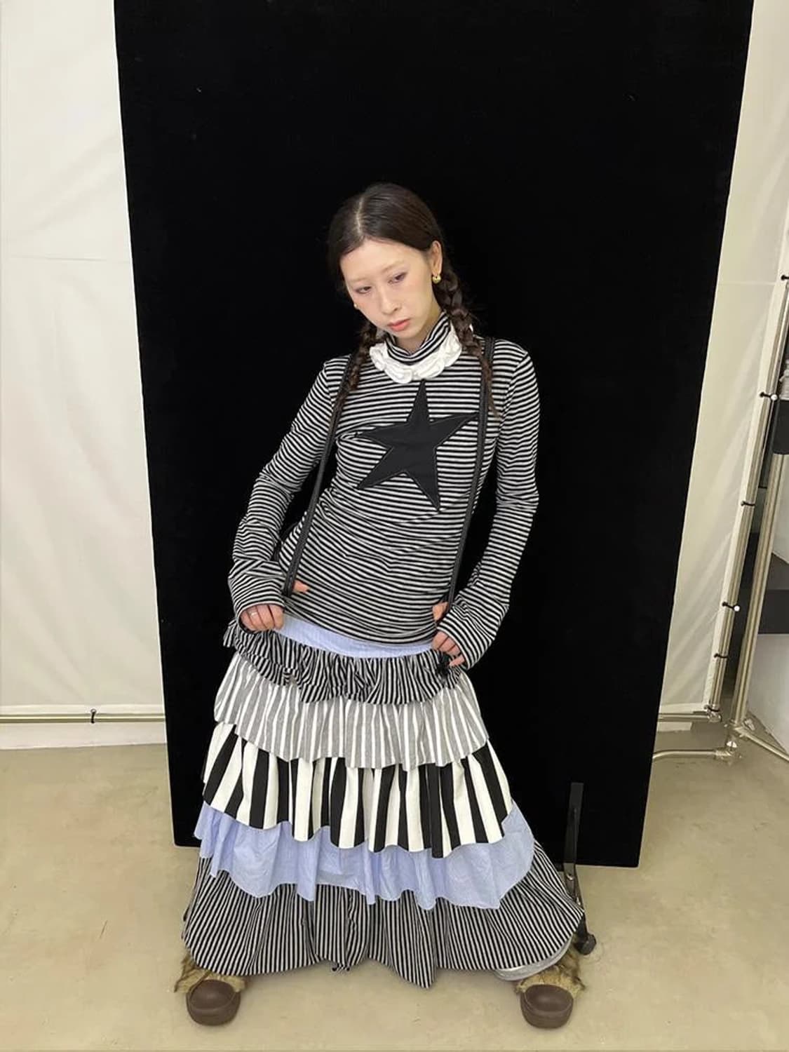 Ttsunami Striped Knitted Cute skirt 상품이미지1