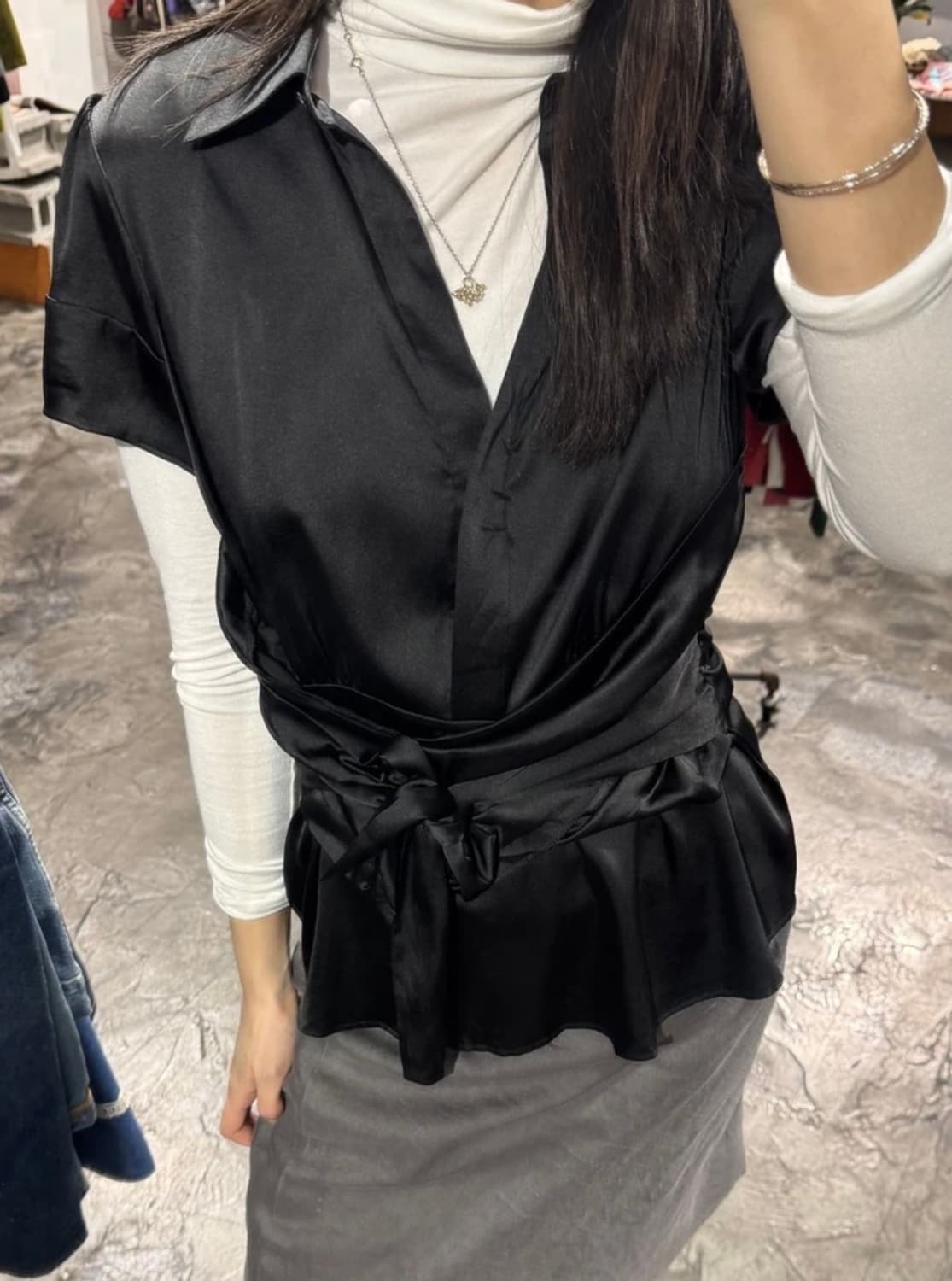 [9886]BCBGMAXAZRIA black  blouse 상품이미지1