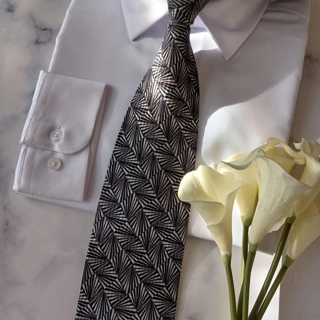 샤를주르당(찰스주르당) 실크 블랙 넥타이 9.6cm B등급 A18930
 상품이미지5