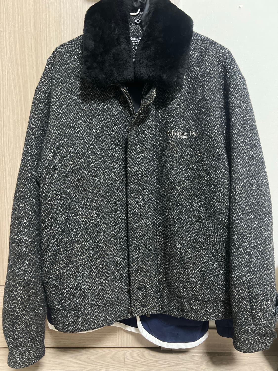 크리스찬 디올 정품 헤링본 블루종 자켓 상품이미지7