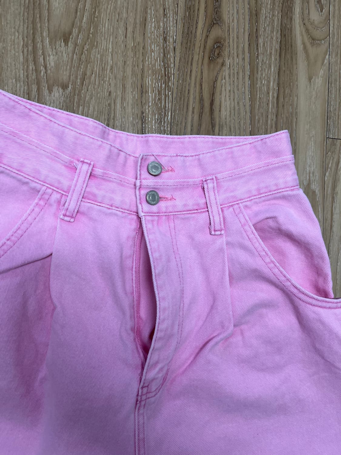 올라이츠 핑크 와이드 플레어 청바지 26 상품이미지4