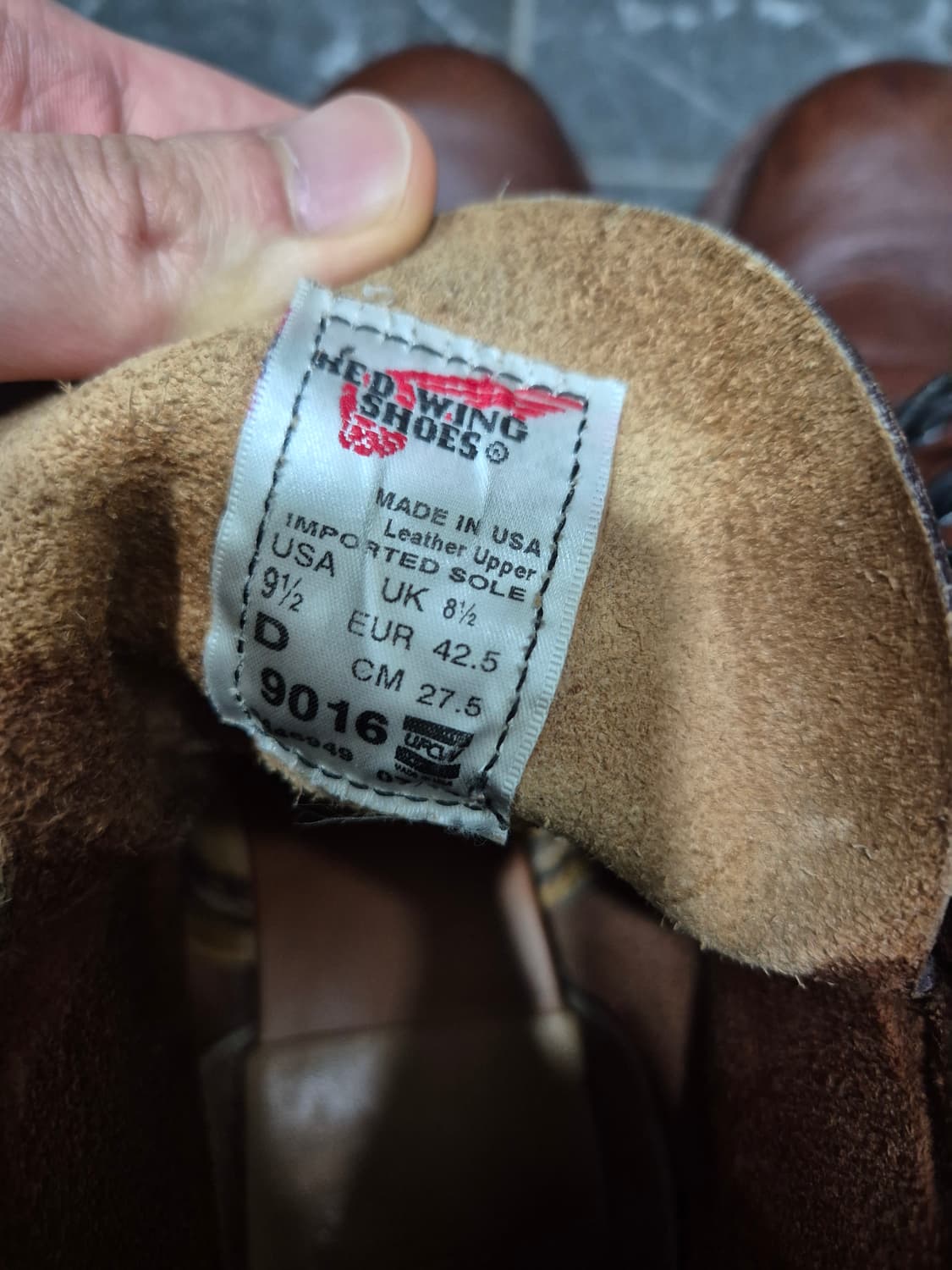 레드윙 구형 벡맨 9016 페더스톤 시가브라운 9.5(275) 상품이미지7