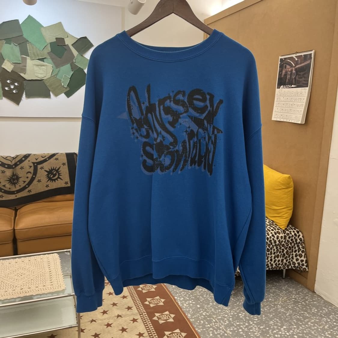 슬로우애시드 올드스쿨 키치 프린팅 인디블루 맨투맨 L C09989 상품이미지3