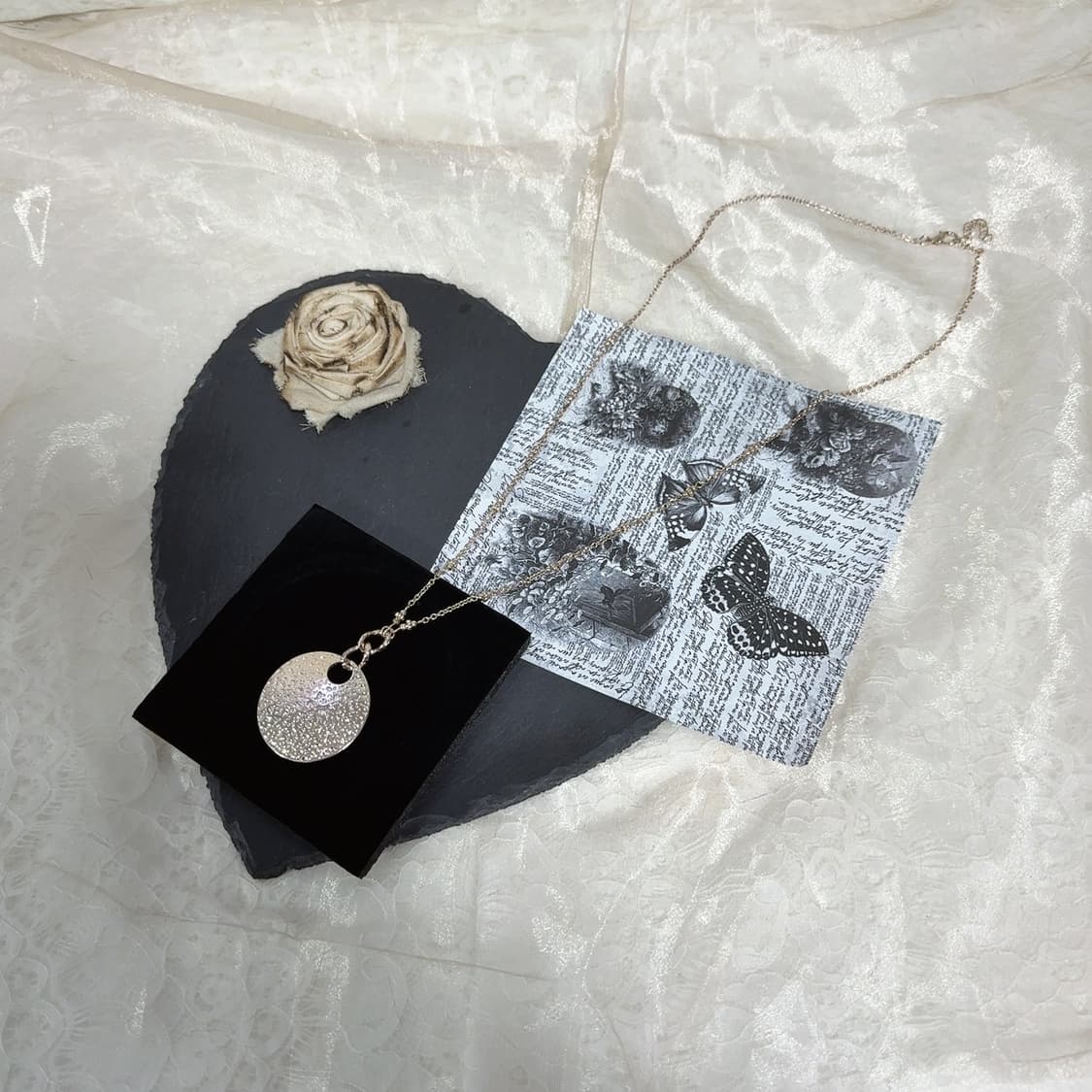 빈티지 해머링 로즈골드톤 쿠바체인 목걸이 상품이미지2