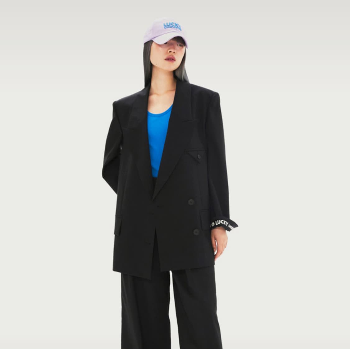 럭키마르쉐(LUCKY MARCHE) 오버사이즈 더블 울자켓 프리 새상품  상품이미지9
