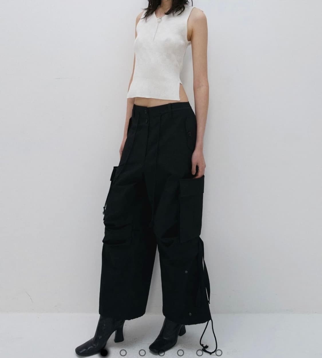 SEO 디테처블 블랙 카고 팬츠 상품이미지2
