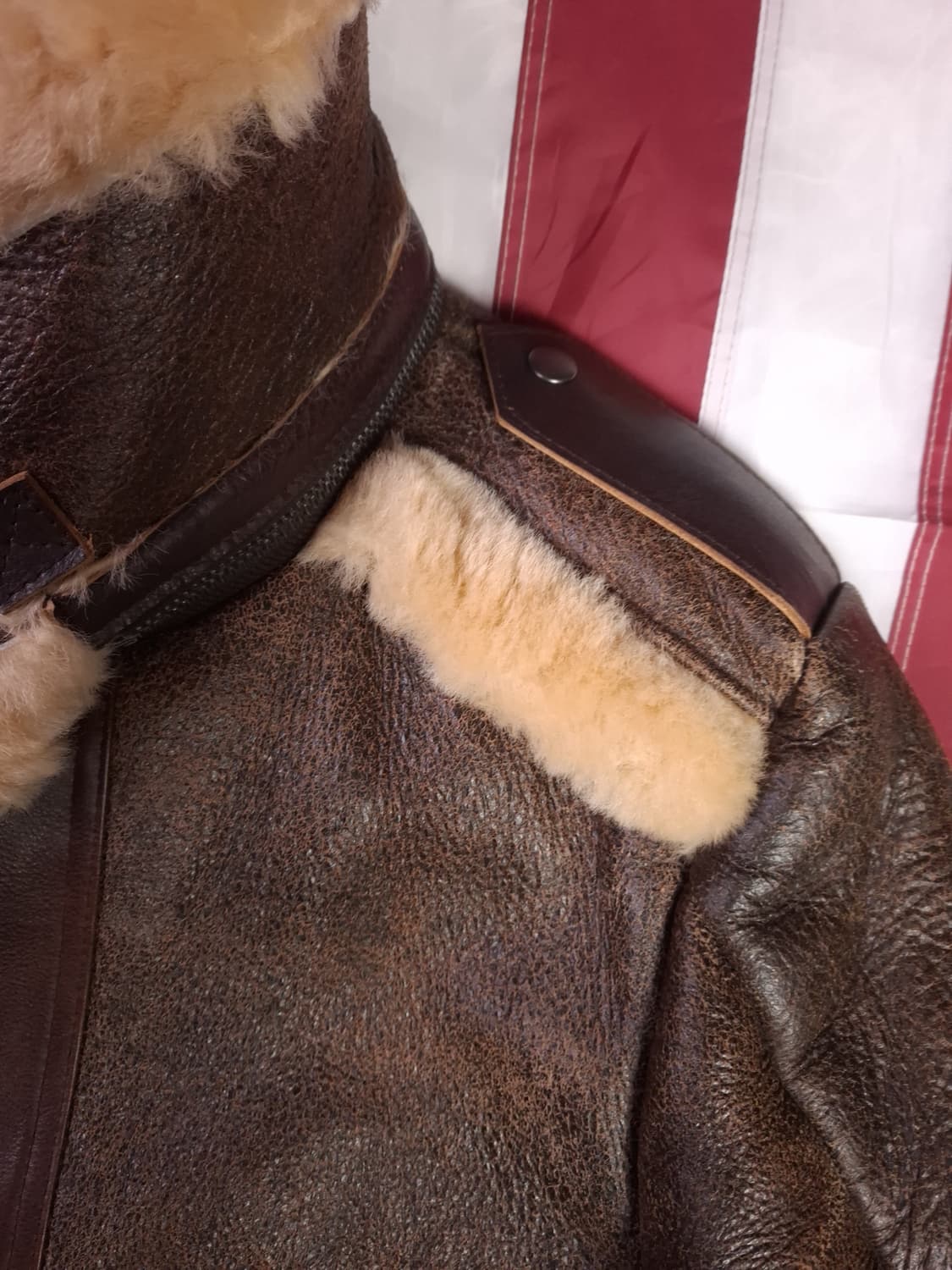 새제품 빈티지 리얼레더 무스탕 상품이미지7