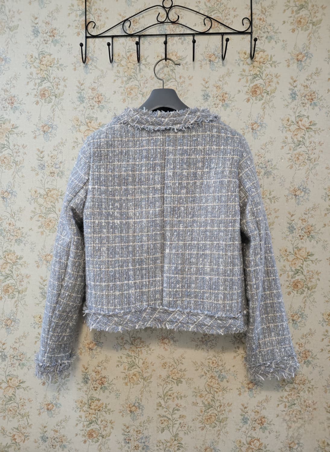 하늘색 트위드 자켓 M 상품이미지2