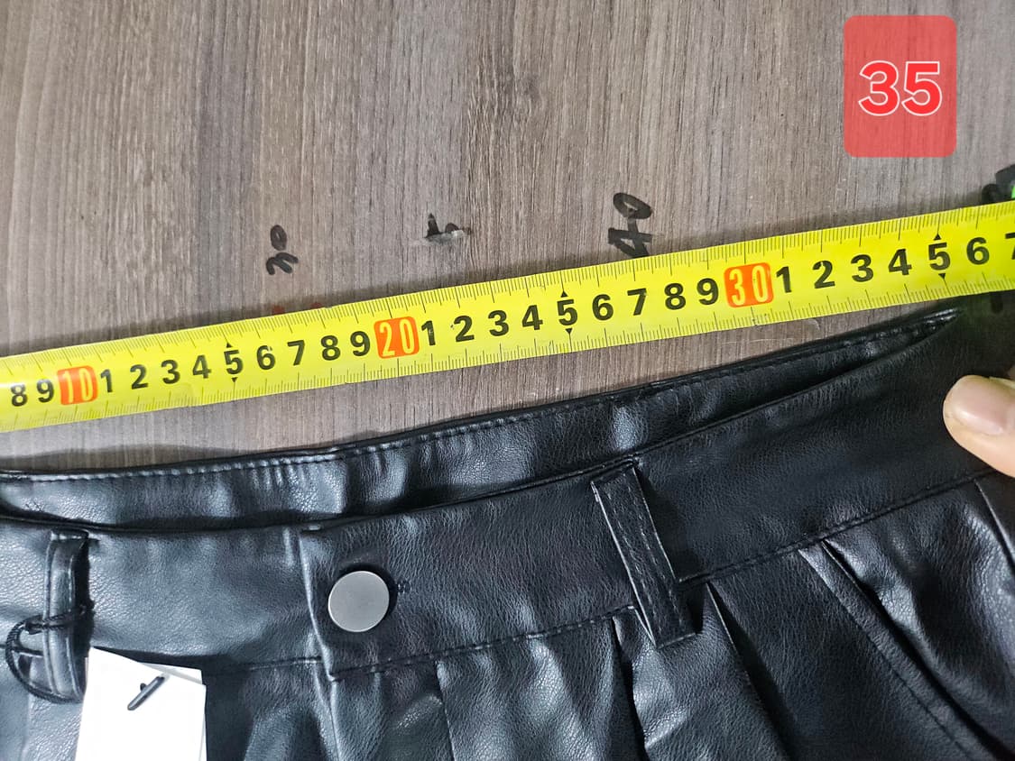 GGPX  블랙 레더 반바지 상품이미지6