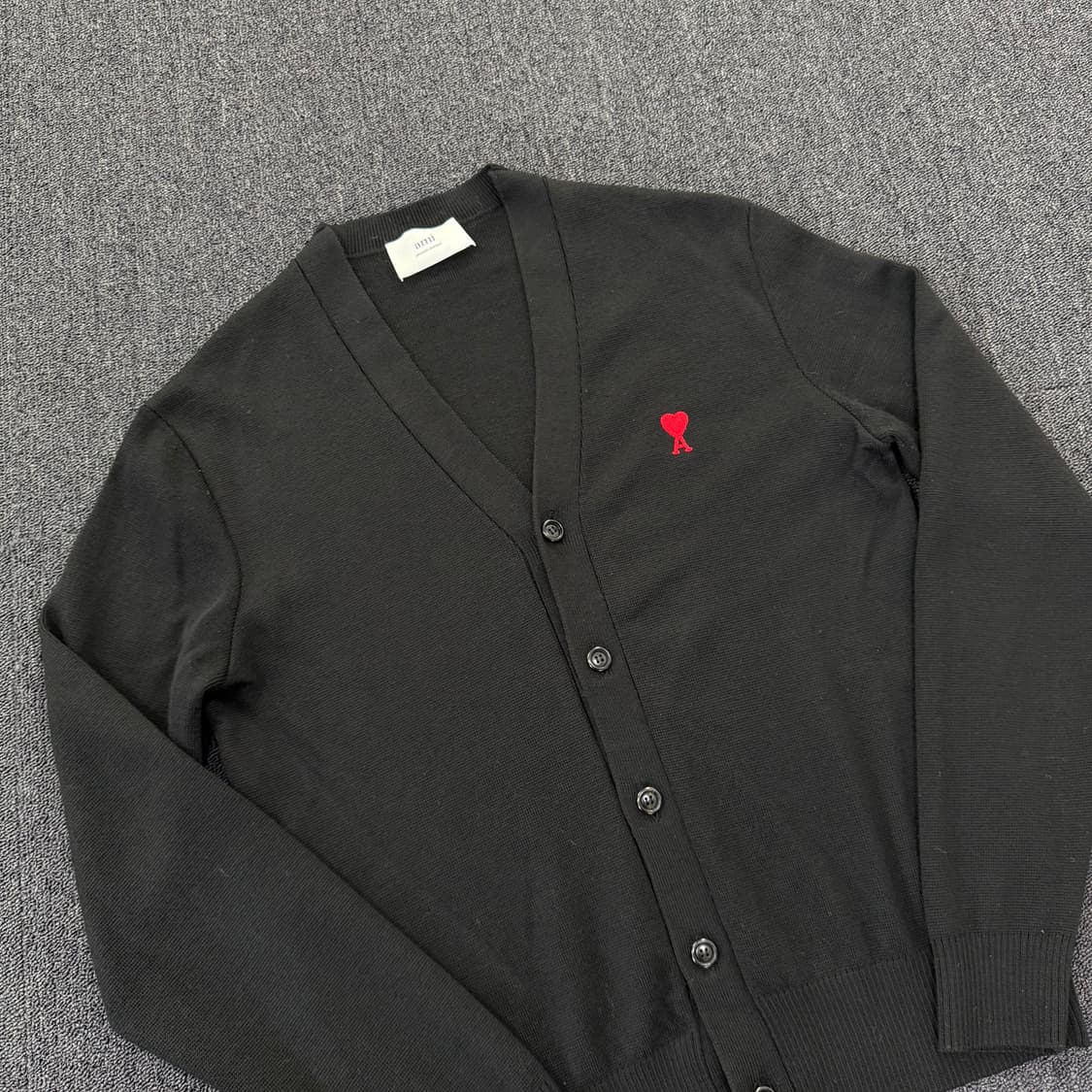 ami 아미 스몰 하트 로고 울 가디건 상품이미지2