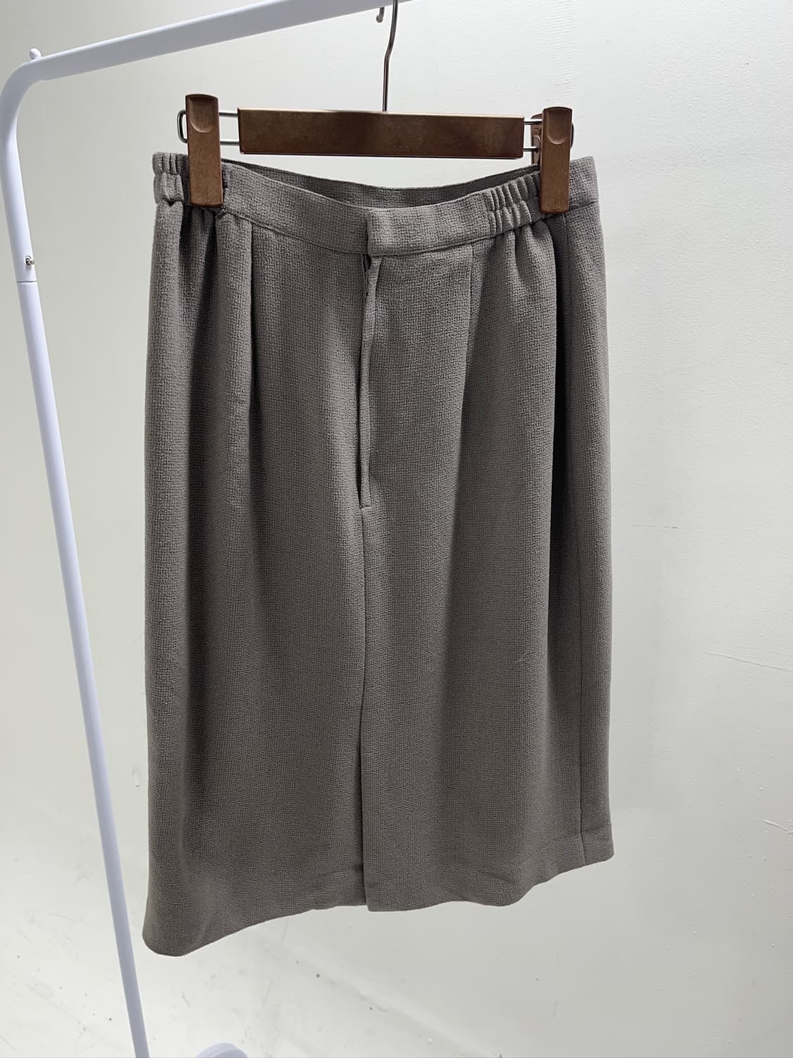 4 Button Mocha Beige Midi Skirt 상품이미지5