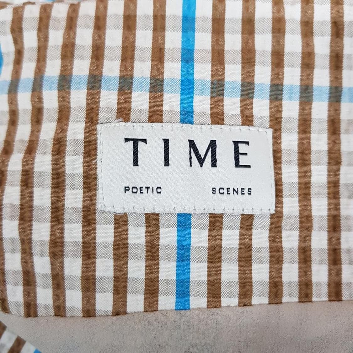 한섬 타임 2022 체크 패턴 슬리브리스 롱 원피스 82-94-160 상품이미지7