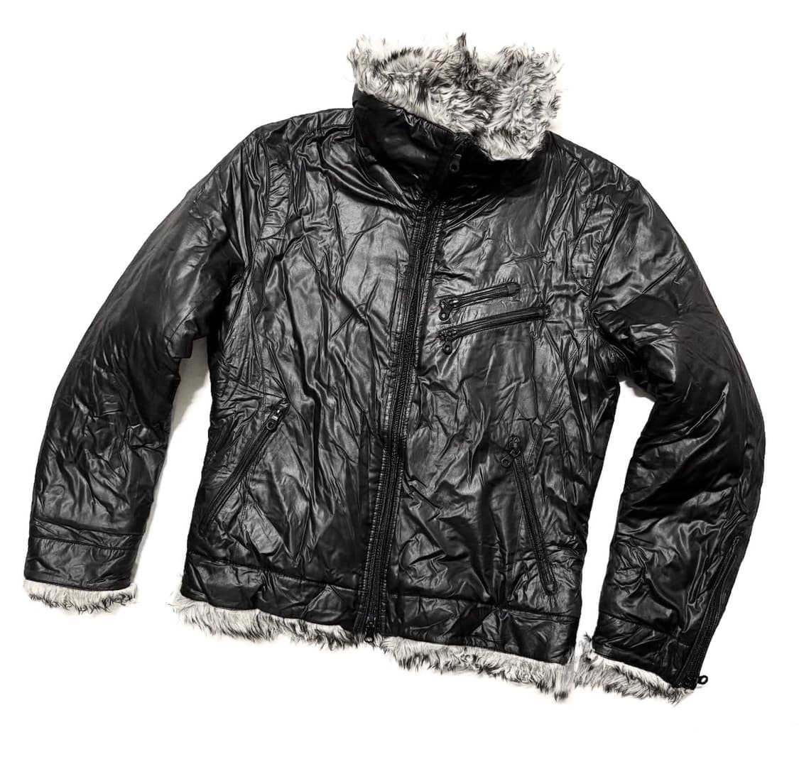 Hideaways - 퍼 패디드 하이넥 자켓 상품이미지1