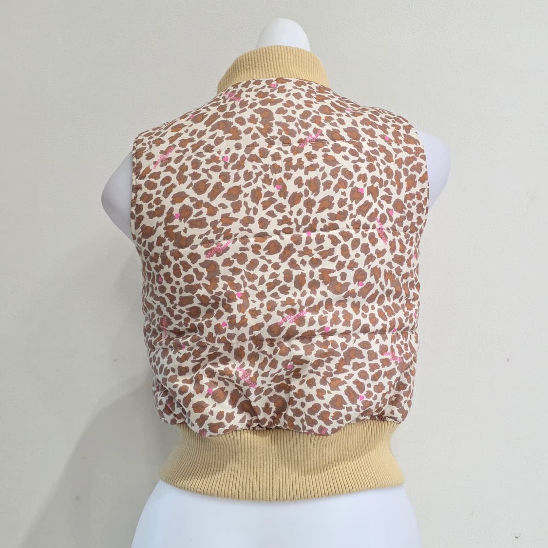 메조피아노 일본빈티지)레오파드 라떼오네갸루 호피모리걸리버시블패딩조끼베스트 상품이미지5