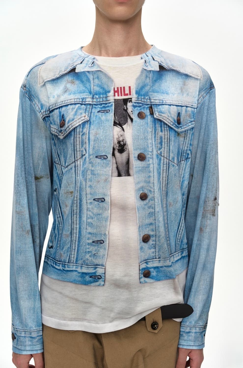 UNISEX DENIM JACKETED TROMPE-L’OEIL L/S 상품이미지5