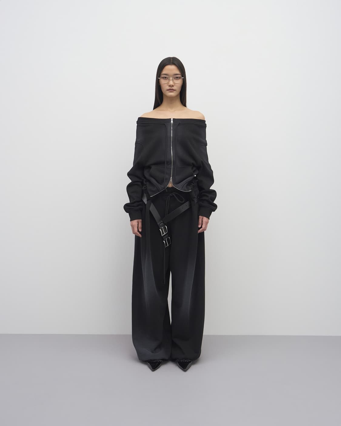 lcdc 워시드 스프레이 팬츠 블랙  상품이미지1