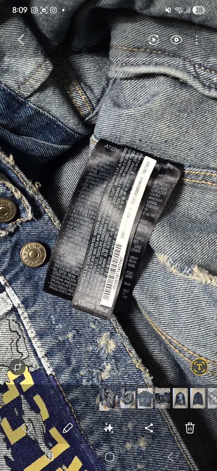 자라 데님 자켓 L 디스트로이드 상품이미지4