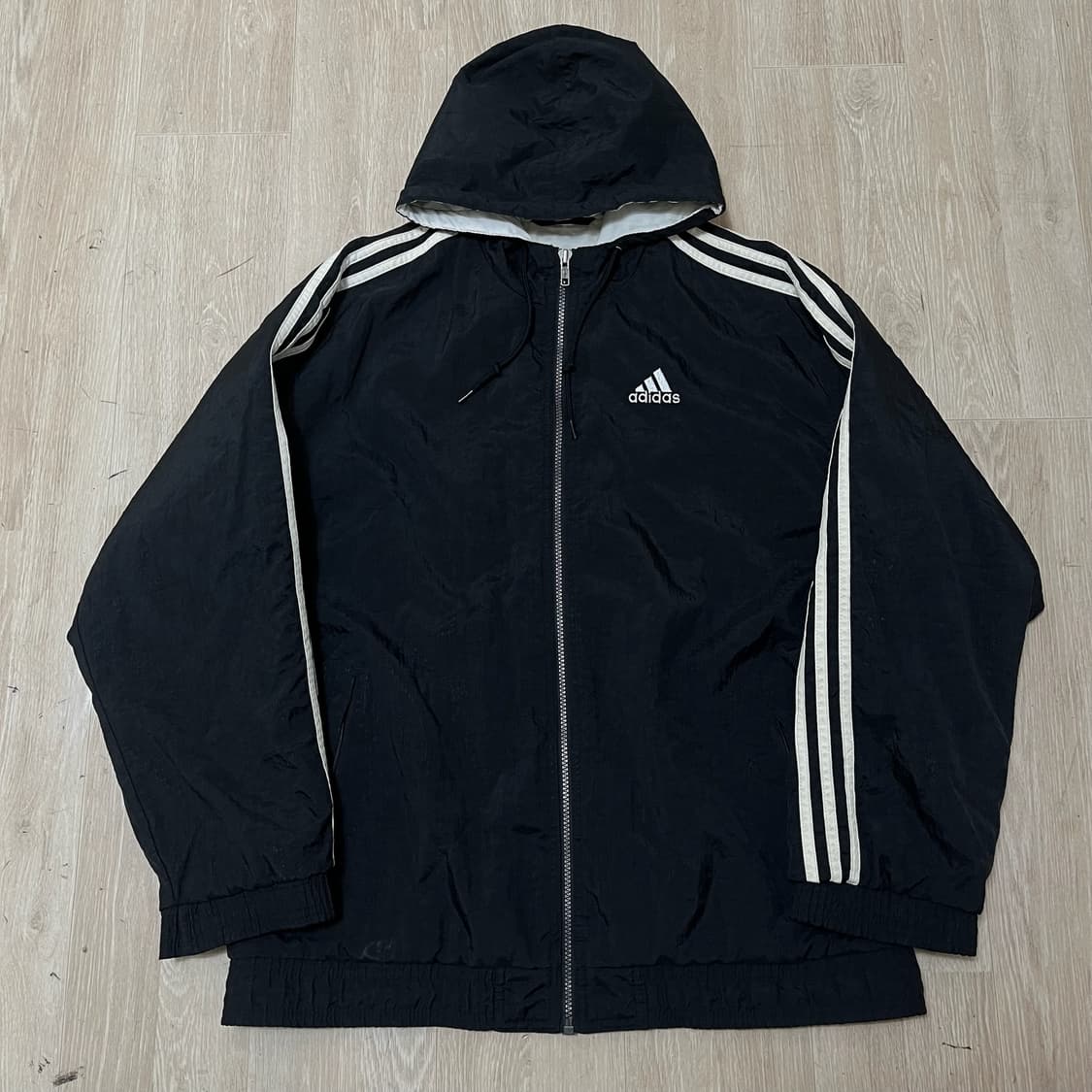 아디다스 올드스쿨 빅로고 후드 바람막이 자켓 XL/105  상품이미지3