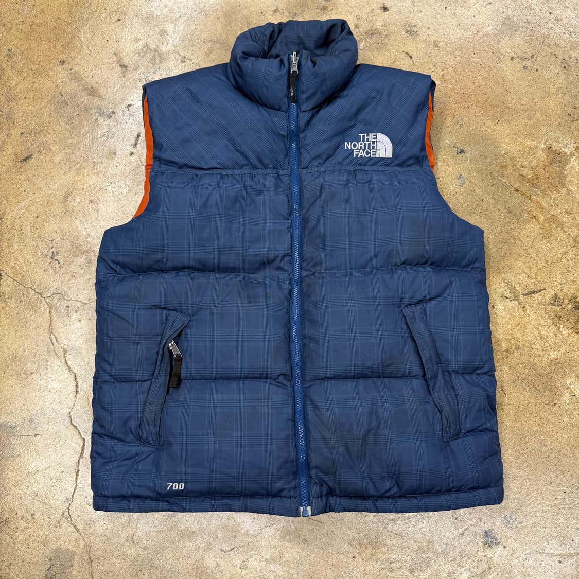 [정품/L] 노스페이스 700 네이비체크 패딩조끼 b14 상품이미지2