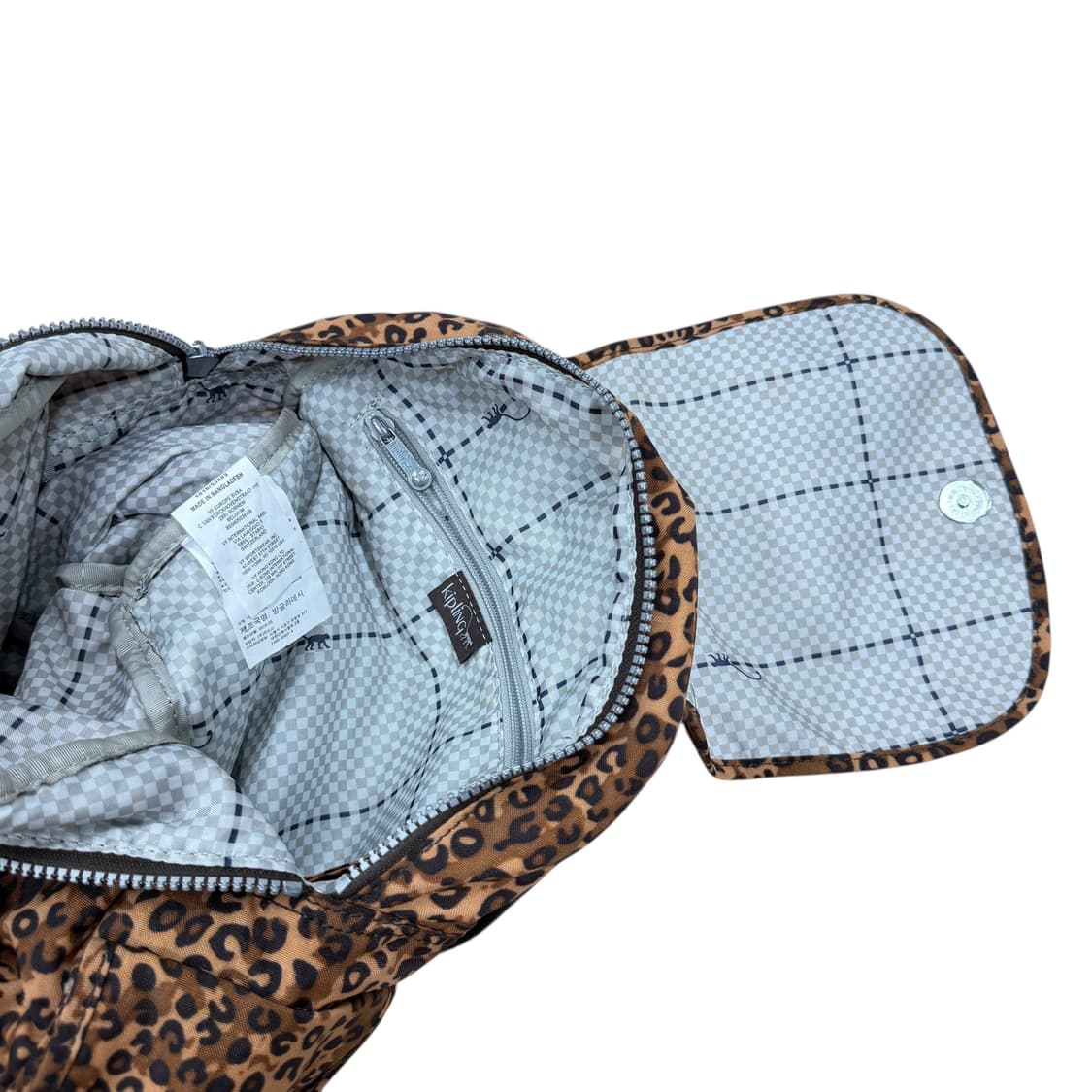 키플링 빈티지 레오파드 호피 포켓 백팩 가방 브라운 상품이미지5