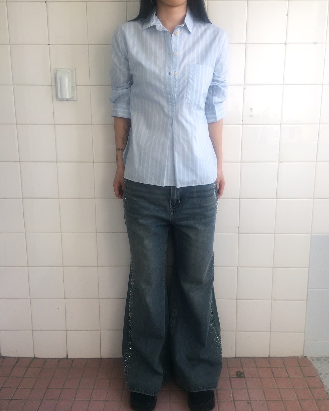 Cubic point denim wide patns 상품이미지5