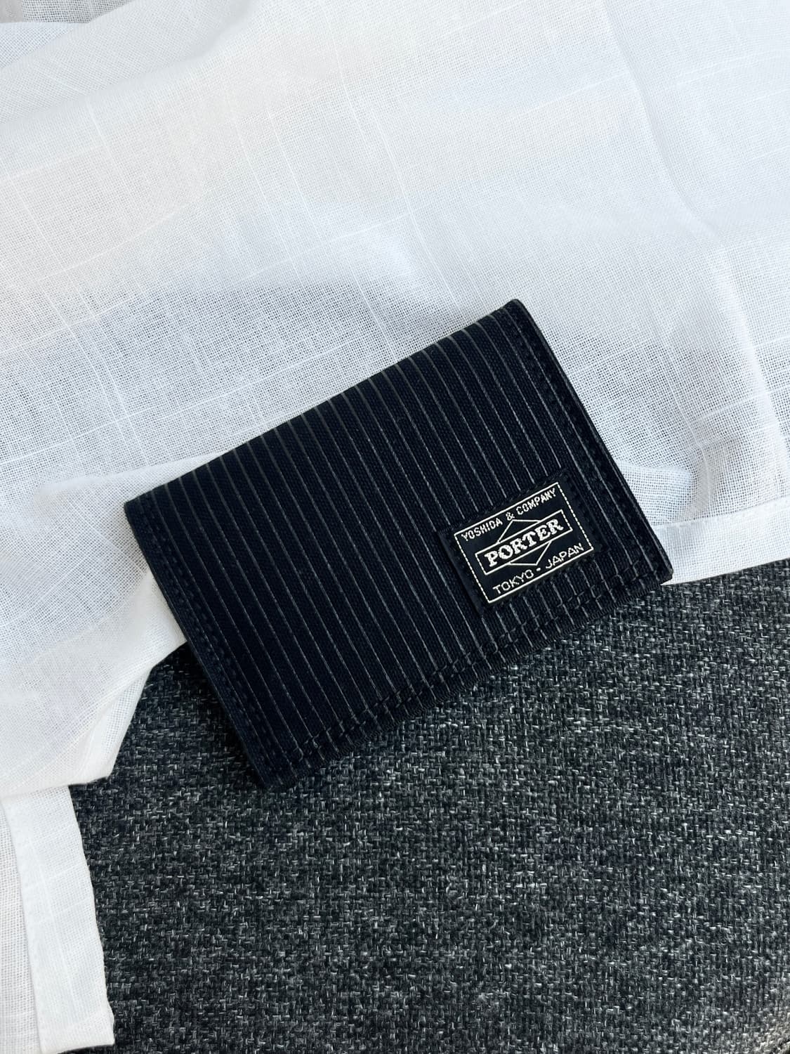 Porter 포터 스트라이프 지갑 블랙 상품이미지3