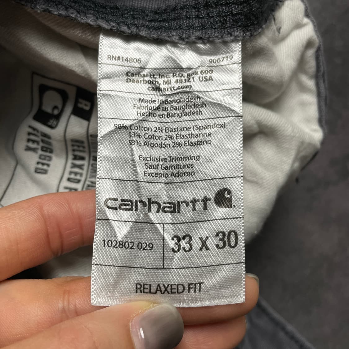 CARHARTT 칼하트 빈티지 그레이 더블니 워크 팬츠 A00820 상품이미지10