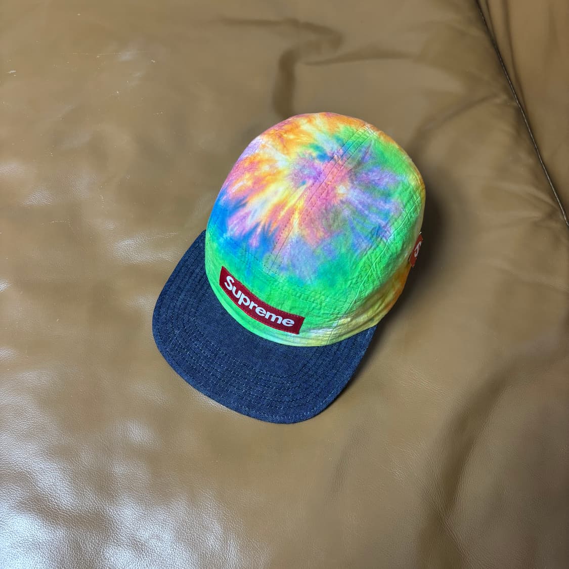 슈프림 캠프캡 모자 박스로고 타이다이 데님 상품이미지5