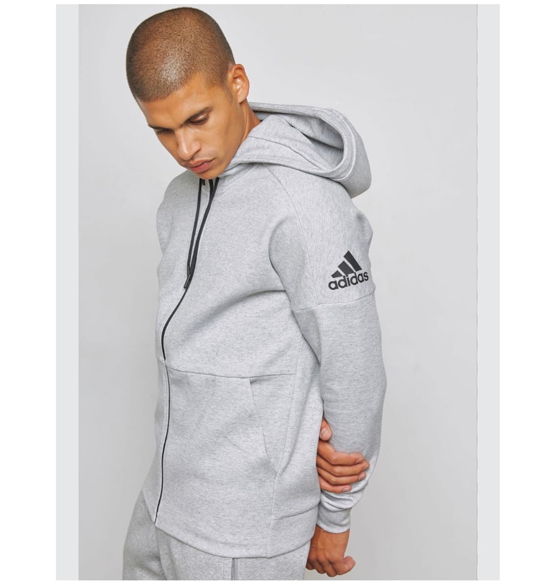 [M] adidas 아디다스 그레이 트레이닝 후드집업 자켓 상품이미지5
