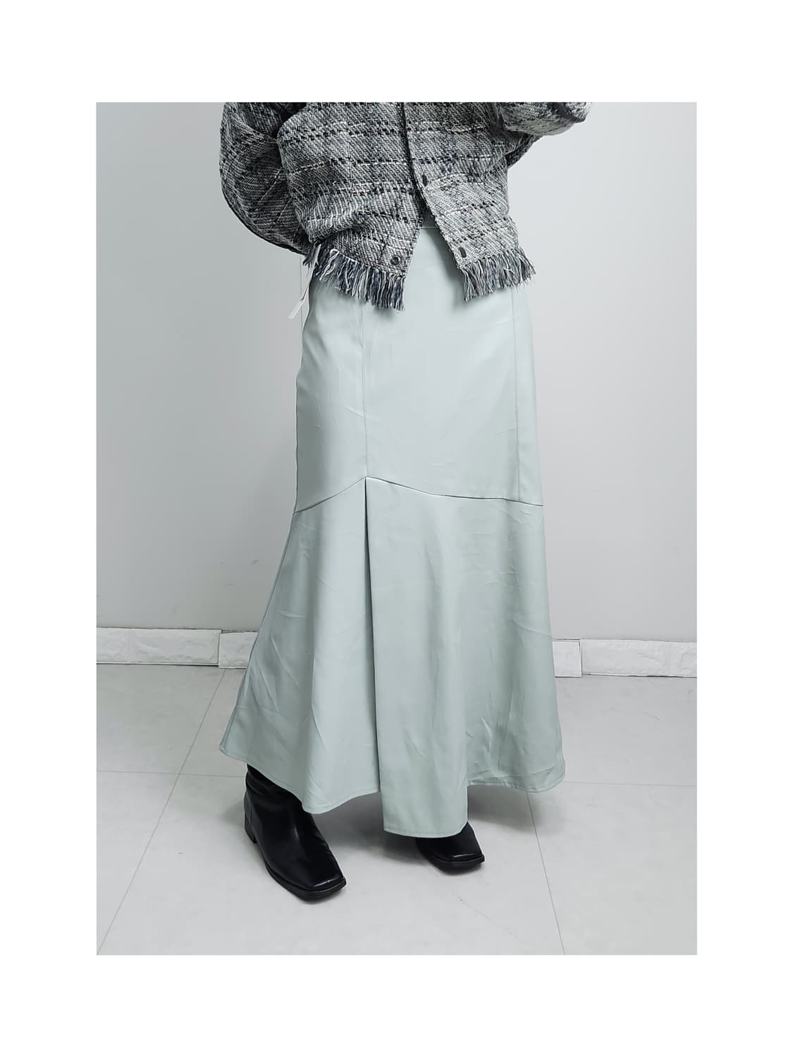 머메이드 레더 스커트 상품이미지1