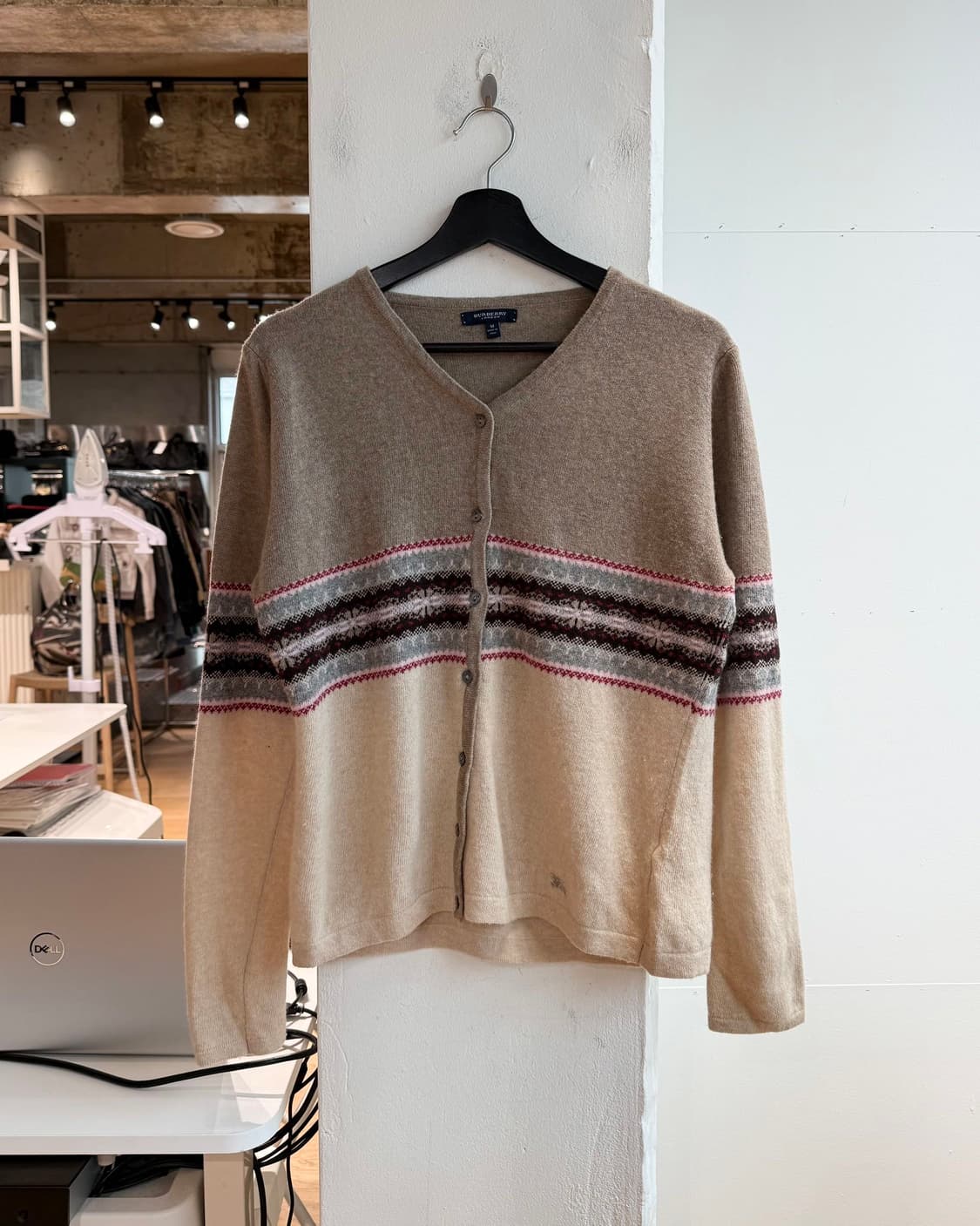 버버리 브라운 패턴 울 가디건  상품이미지2