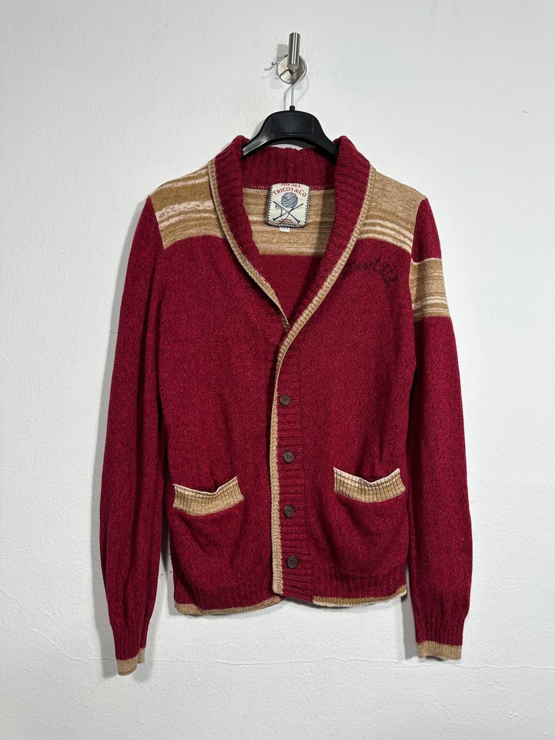 DIESEL TRICOT 카디건 버건디 M 상품이미지1