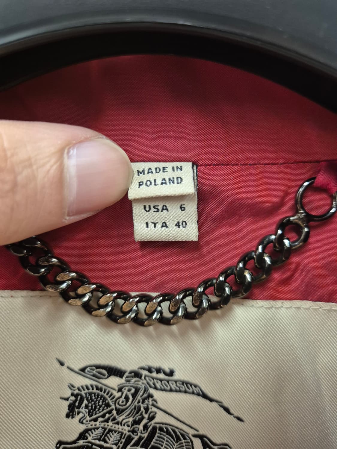 버버리 싱글 트렌치 코트 레드 UK8 상품이미지7