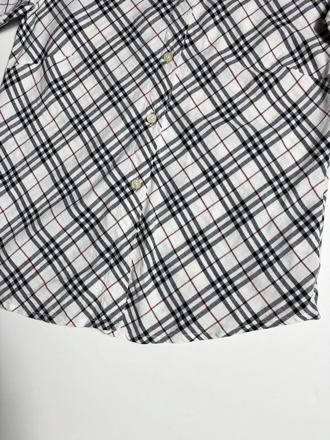 버버리 00's 언발란스 노바 체크 코튼 반팔 셔츠 R1491 상품이미지3