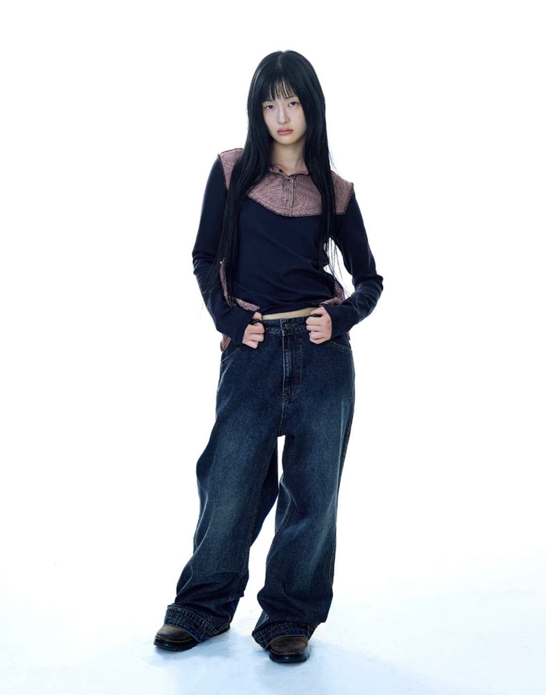 (새상품!!!)코이세이오 딥 데님 팬츠 네이비 상품이미지3