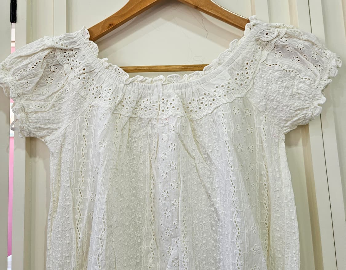 리즈리사(LIZ LISA) 펀칭 레이스 오프숄더 블라우스 상품이미지7