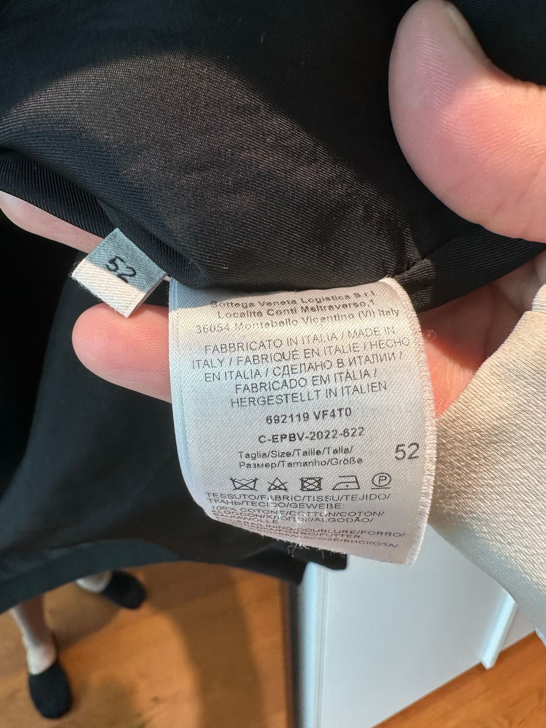 보테가베네타 블랙 코튼 트윌 그린 스티치 자켓 52 상품이미지4