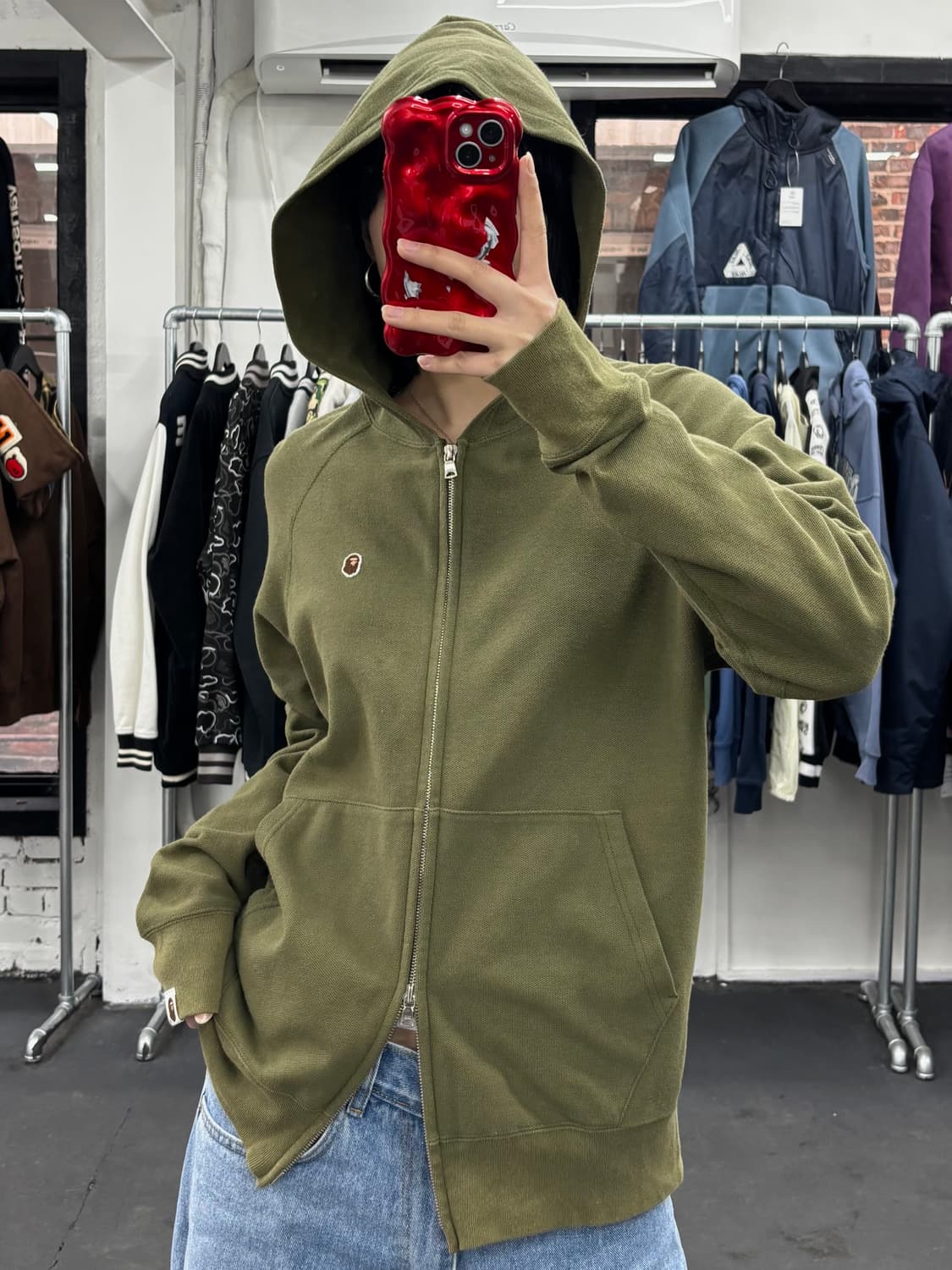 베이프 원포인트 후드집업 상품이미지1