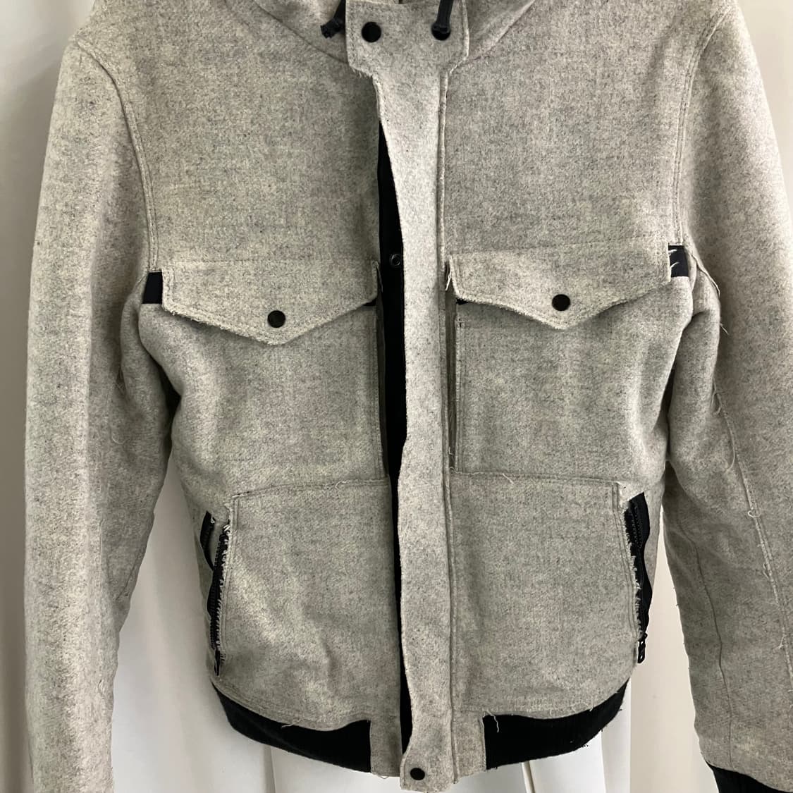 A|X 아르마니 익스체인지 그레이 쉐르파 라인 후드 자켓 S 상품이미지4