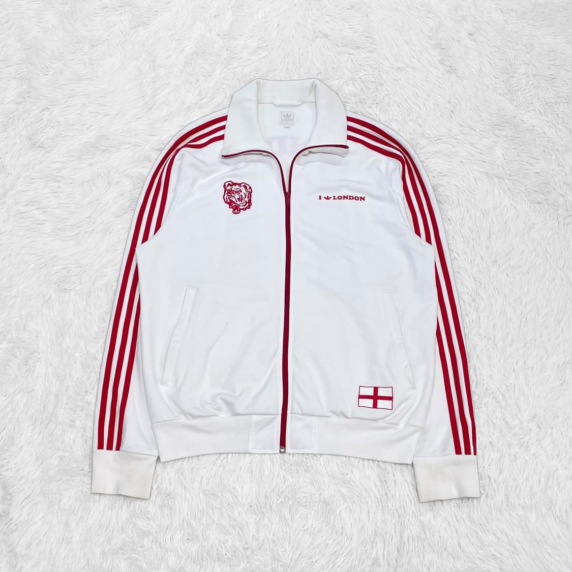 아디다스 런던 트랙탑 져지 화이트 레드 상품이미지2