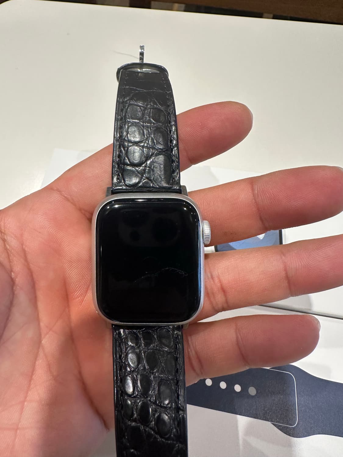 [급쳐]애플워치9 41mm gps 와이파이  실버+ 블랙 가죽 스트랩 상품이미지4