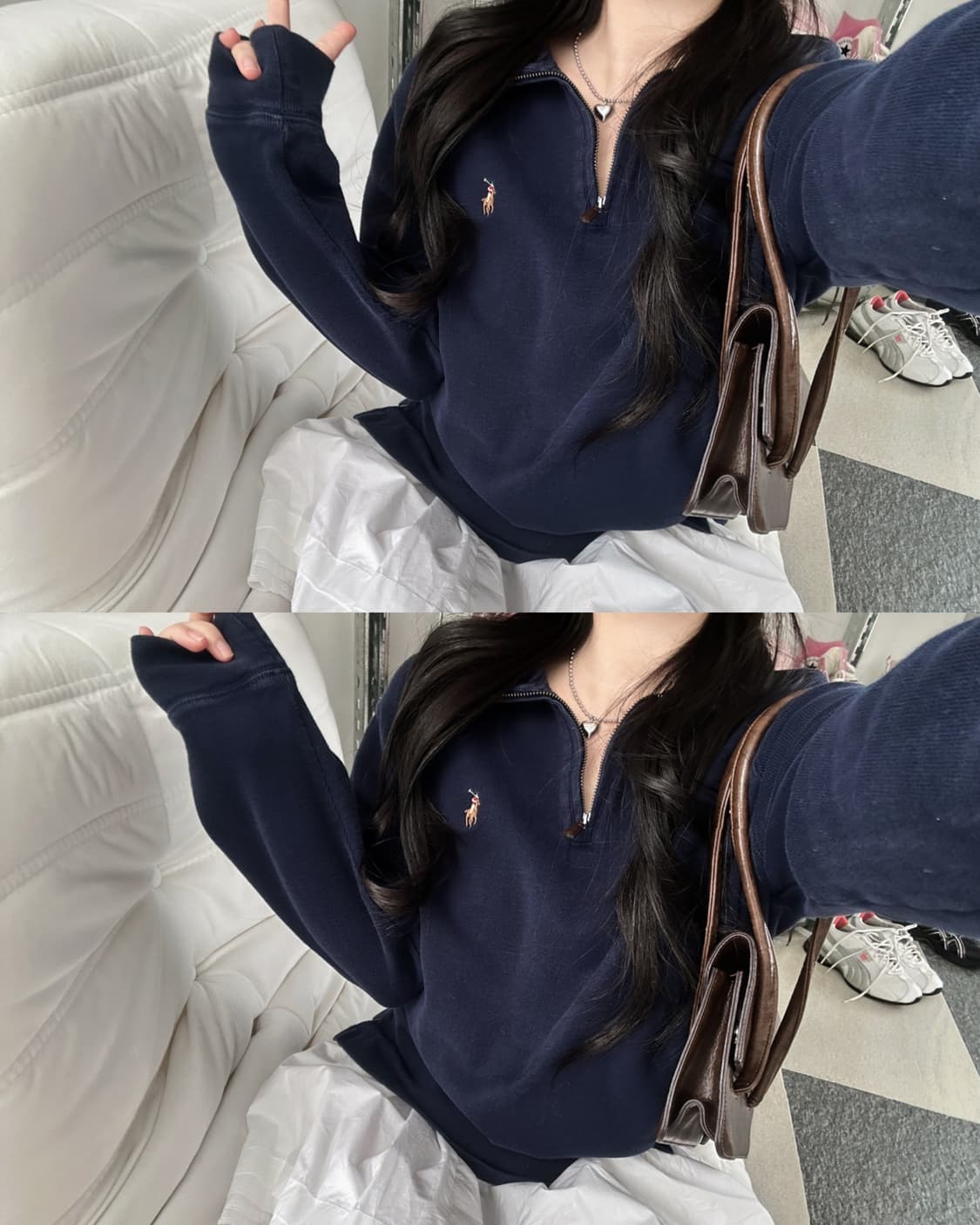 폴로 랄프로렌 네이비 코튼 하프집업  상품이미지1