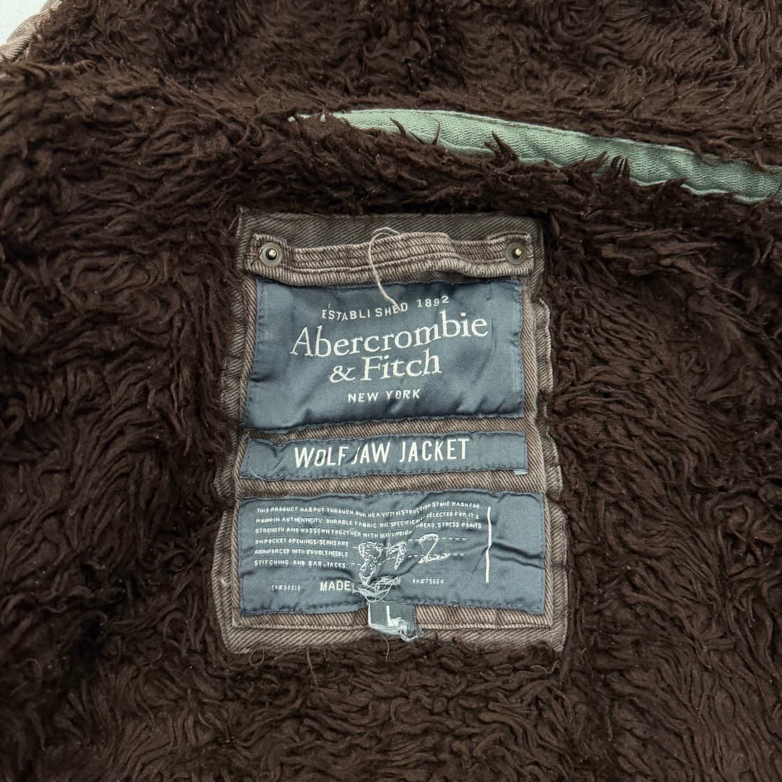 아베크롬비 빈티지 Y2K 울프죠 보아털 퍼 후드집업 자켓 그레이  L 상품이미지8