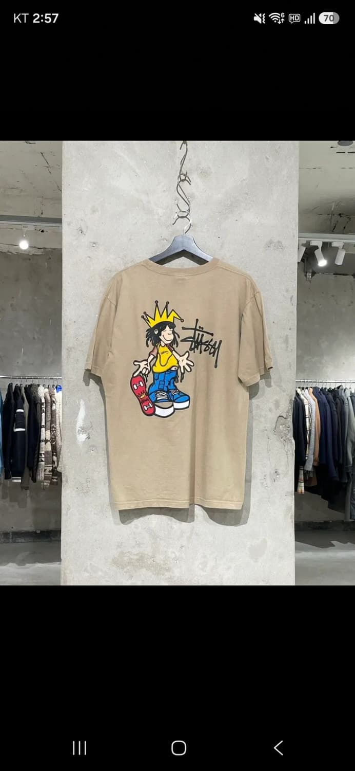 80s stussy, 80년대 스투시 베이지 스케이트보더 반팔 상품이미지1