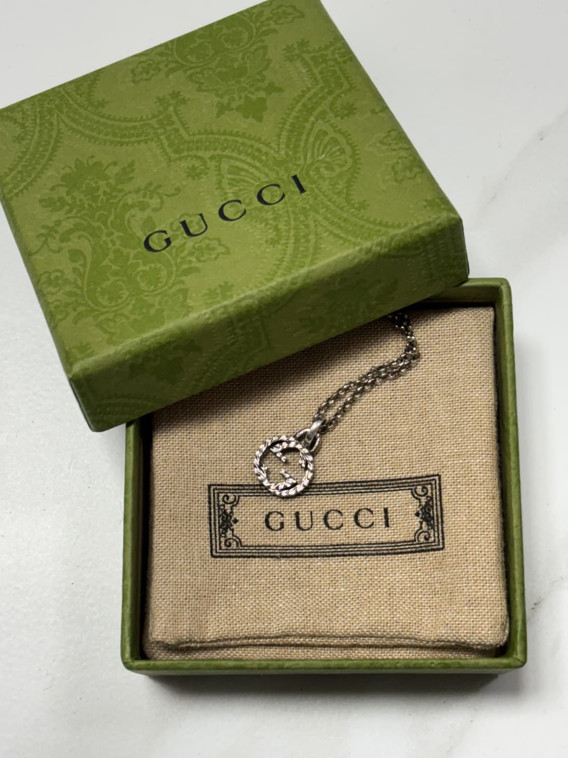 구찌 인터로킹 G 실버 목걸이 상품이미지2